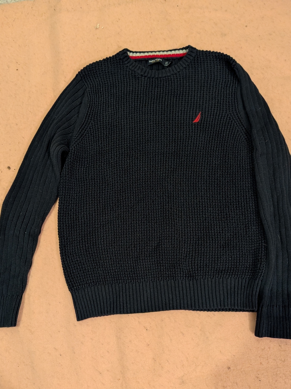 Nautica Crewneck Sweater in Charcoal Grey